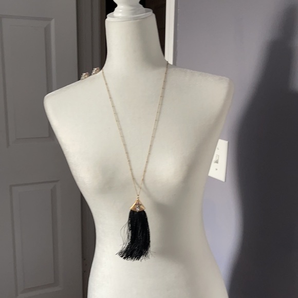 Gold with Black tassel & rhinestone set. - Picture 6 of 6